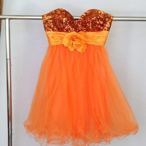 Sequin Orange Prom/Homecoming Dress by Cinderella